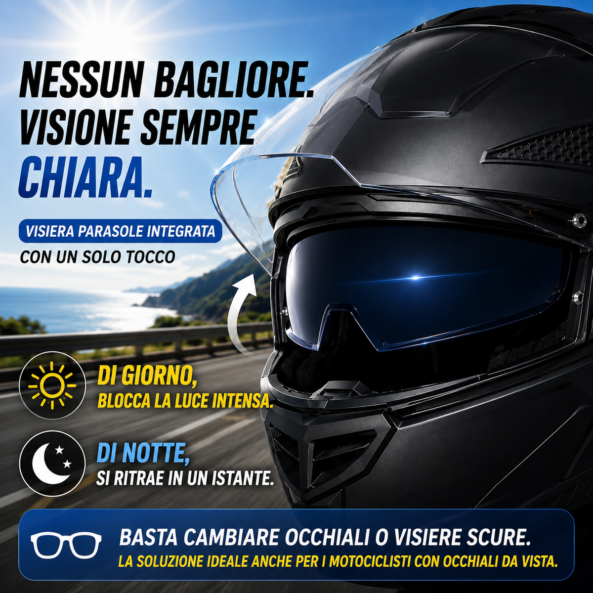 Casco Moto Integrale ECE 22.06 con Doppia Visiera