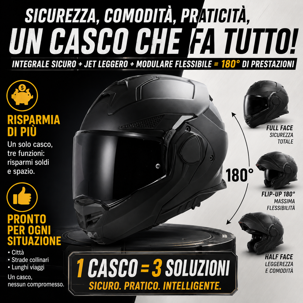 Casco Moto Integrale ECE 22.06 con Doppia Visiera