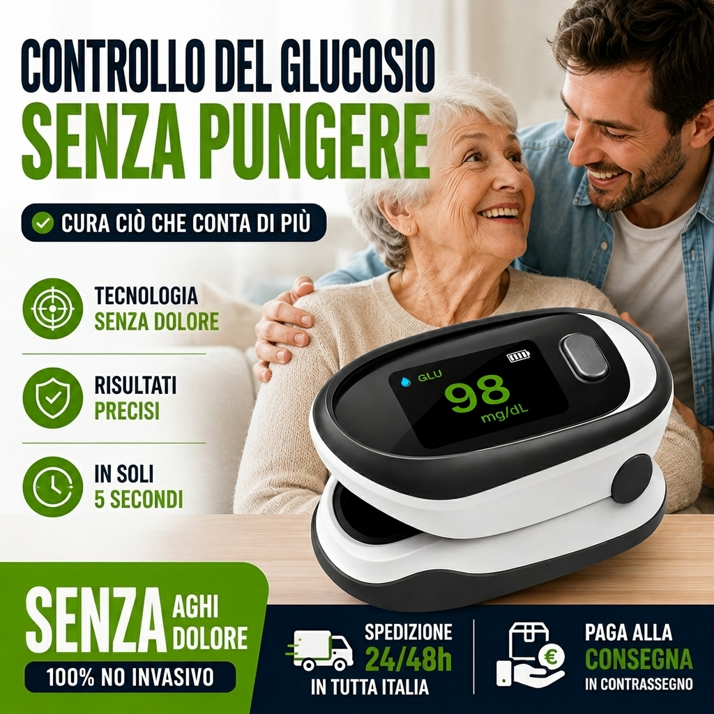 Misuratore di glucosio nel sangue non invasivo di tipo clip