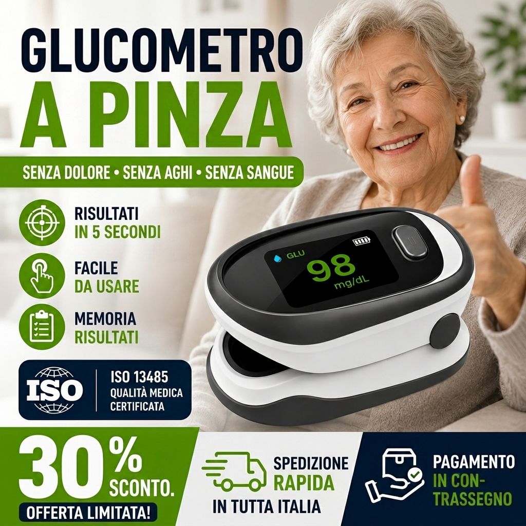 Misuratore di glucosio nel sangue non invasivo di tipo clip