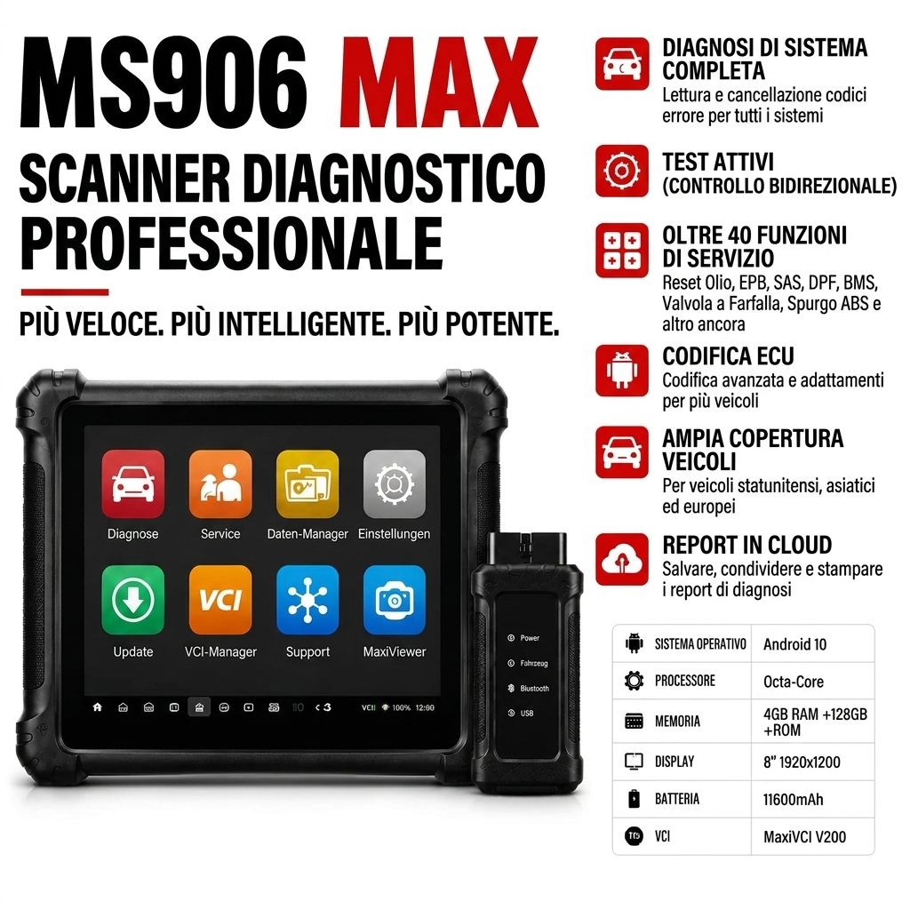 Strumento di diagnosi auto professionale con scansione della topologia