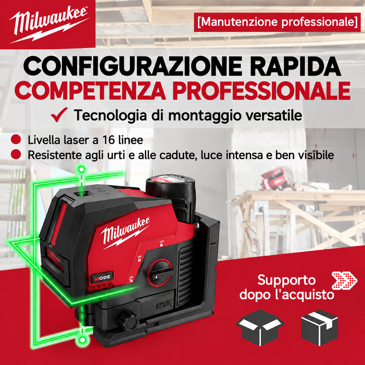 Milwaukee - Livello laser super potente