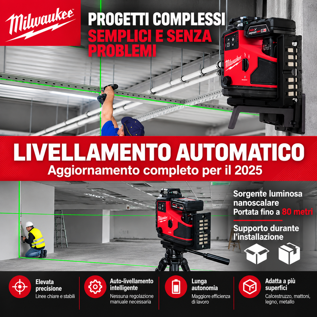 Milwaukee - Livello laser super potente