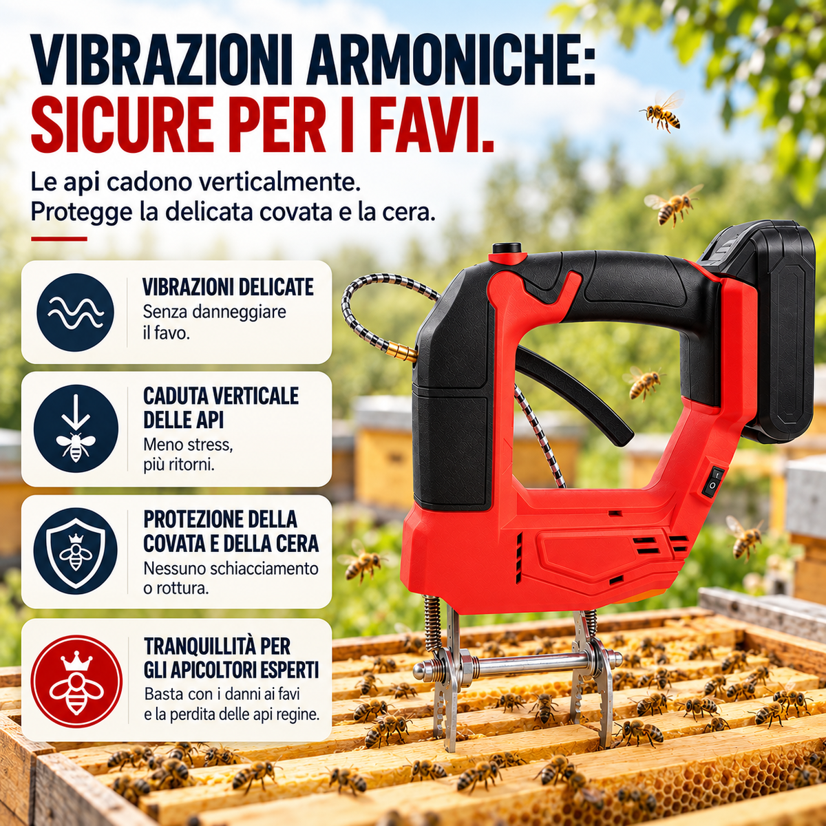Scuotitore elettrico wireless per api – strumento per la raccolta del miele