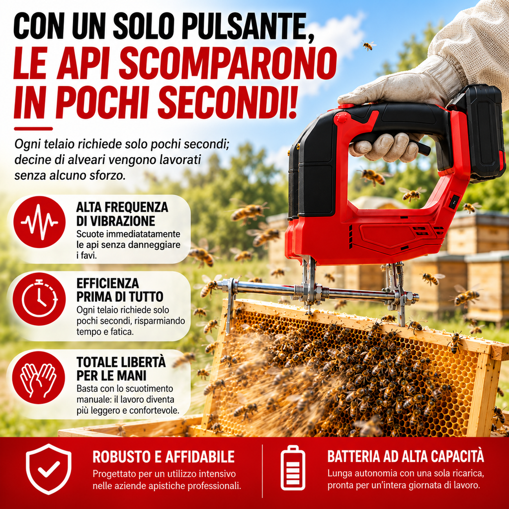 Scuotitore elettrico wireless per api – strumento per la raccolta del miele