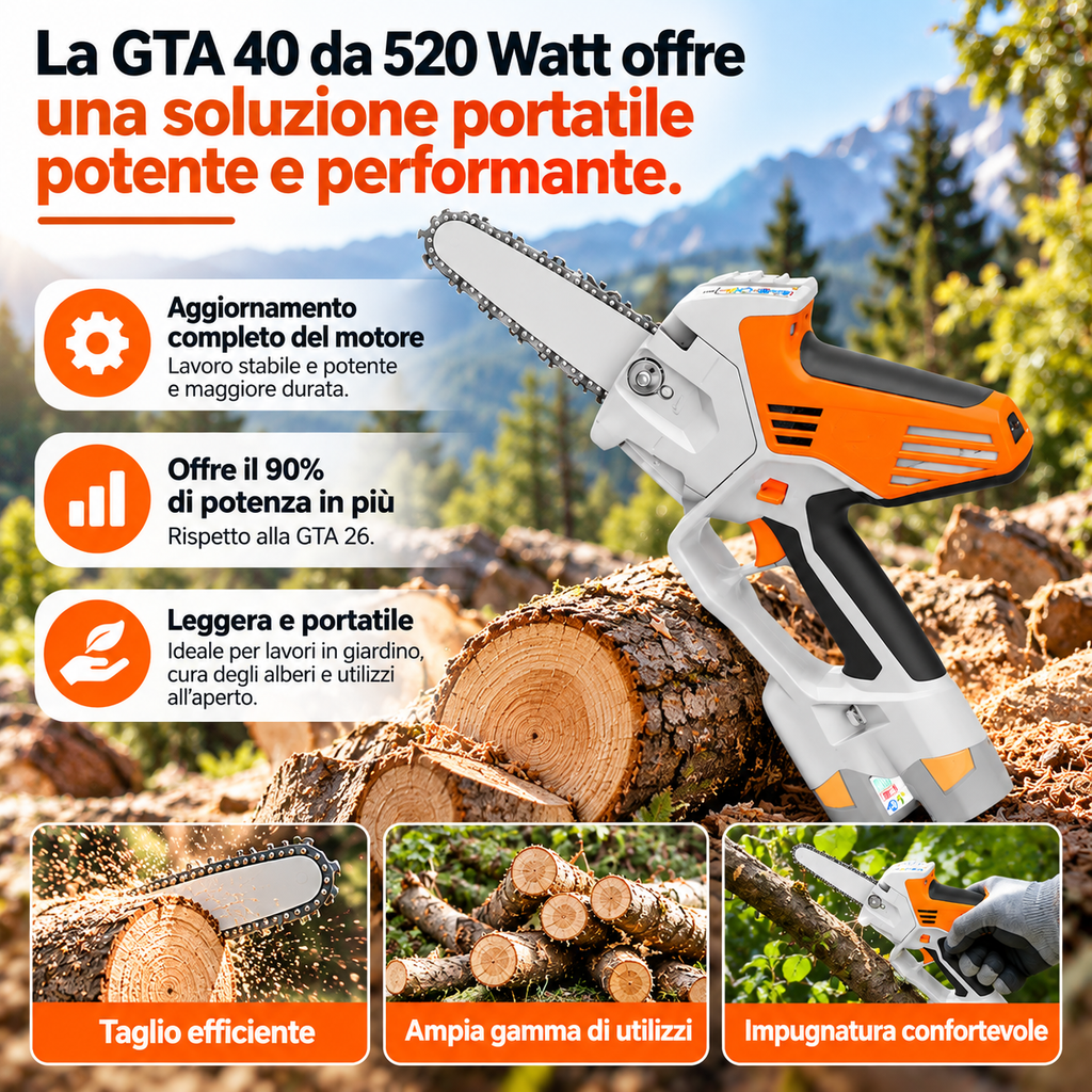 STIHL GTA 26 Potatore a Batteria con Prolunga