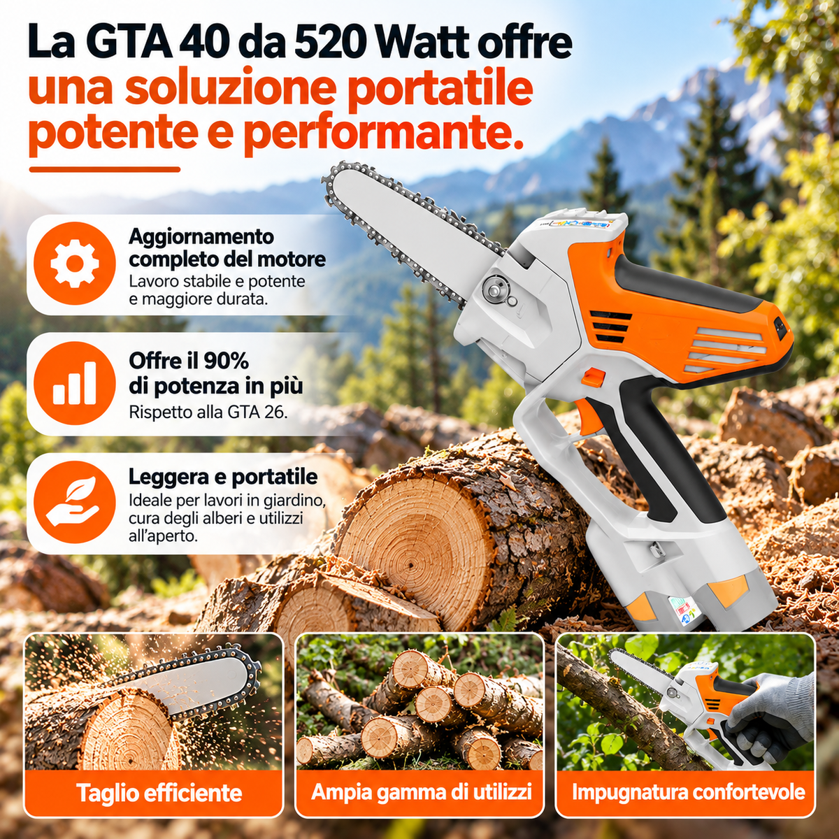 STIHL GTA 26 Potatore a Batteria con Prolunga